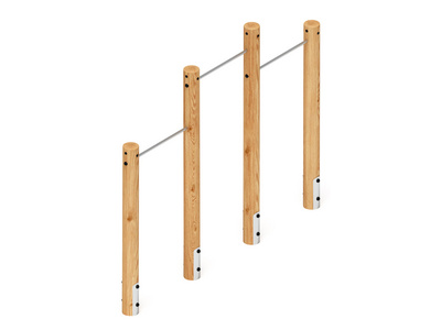 Уличный взрослый тройной турник Лиственница Силач 1