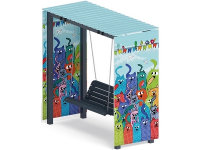 Пергола с диваном Коты в саду (без поликарбоната)