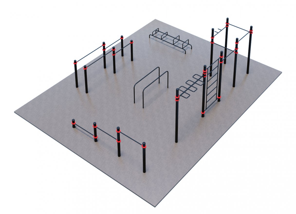 Проект Дворовая площадка для Воркаут и ГТО 2-4 (8 x 10 м) - вид 2