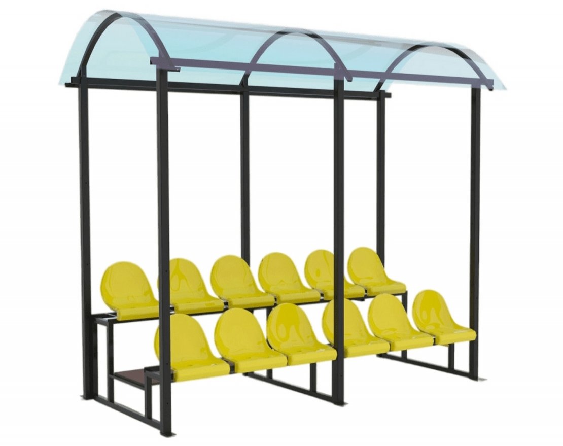 Трибуна сборно-разборная 2-х рядная на 12 мест (с навесом из поликарбоната) - вид 2