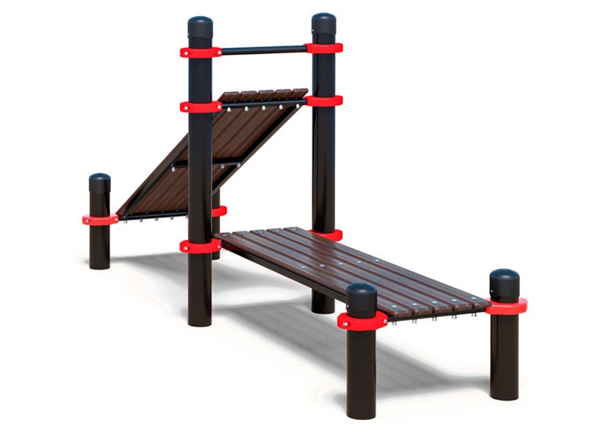 Двойная лавка для пресса горизонтальная+с уклоном - вид 2