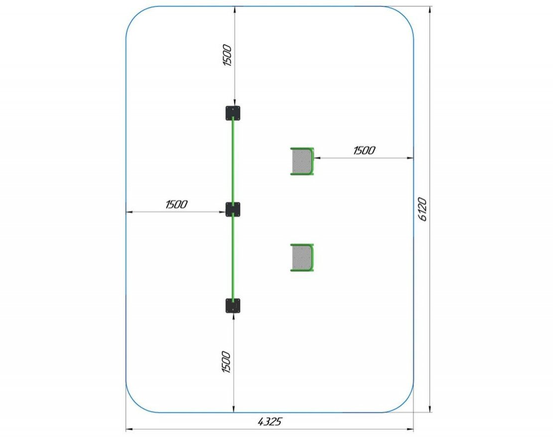 Уличные перекладины стационарные разноуровневые Горизонталь силы - вид 1
