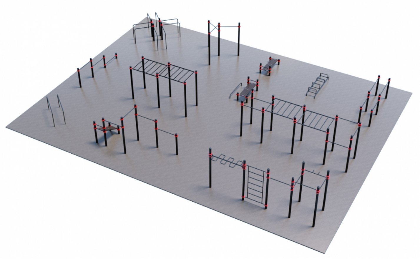 Оборудование для воркаута для Воркаут и ГТО 3-6 (20 x 15 м) - вид 1
