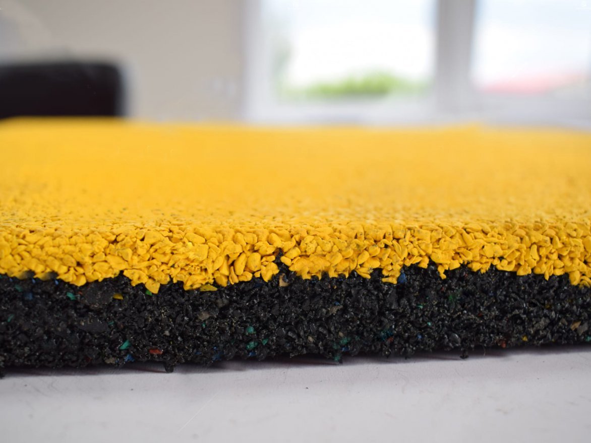 Резиновая плитка Gym EPDM 990х990 (30мм) с рельефным основанием - вид 2