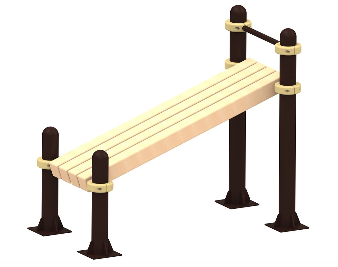 Уличная скамья для пресса TORUDA 11, брус - вид 1