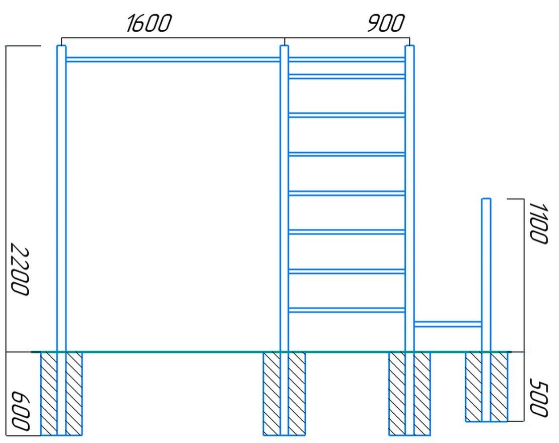 Спорткомплекс для улицы Workout w12 с гнездом - вид 2