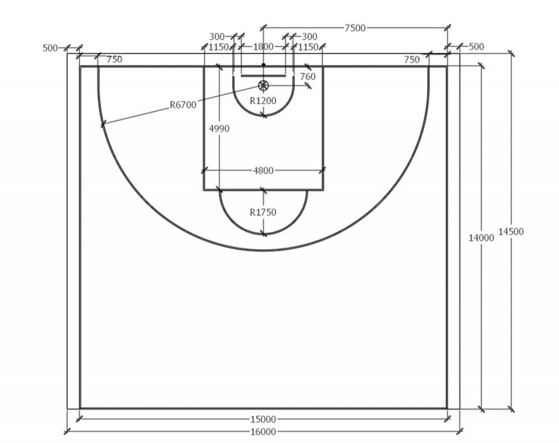 Площадка для стритбола TORUDA ST-1 (16х14,5, игровое поле 15х14) - вид 2