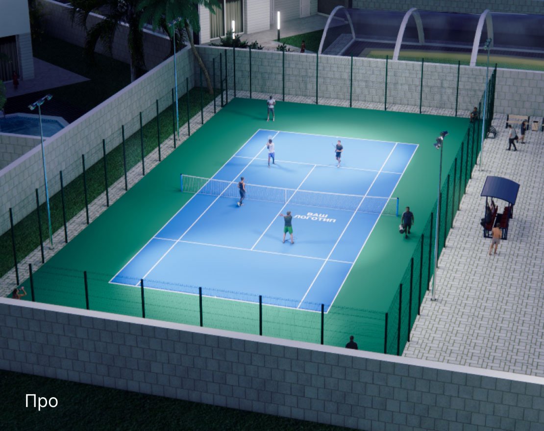Корт для тенниса TORUDA T-1 HARD (37х19, игровое поле 24х11) - вид 2