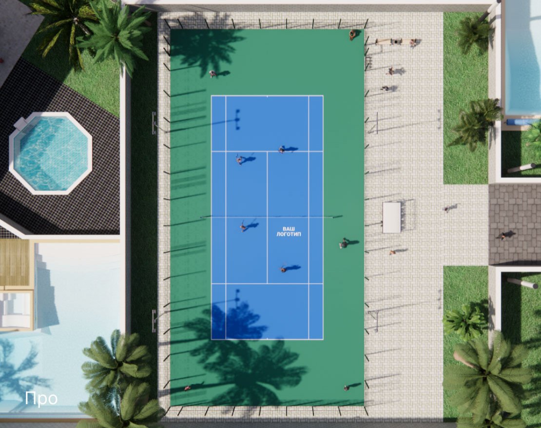 Корт для тенниса TORUDA T-1 HARD (37х19, игровое поле 24х11) - вид 4