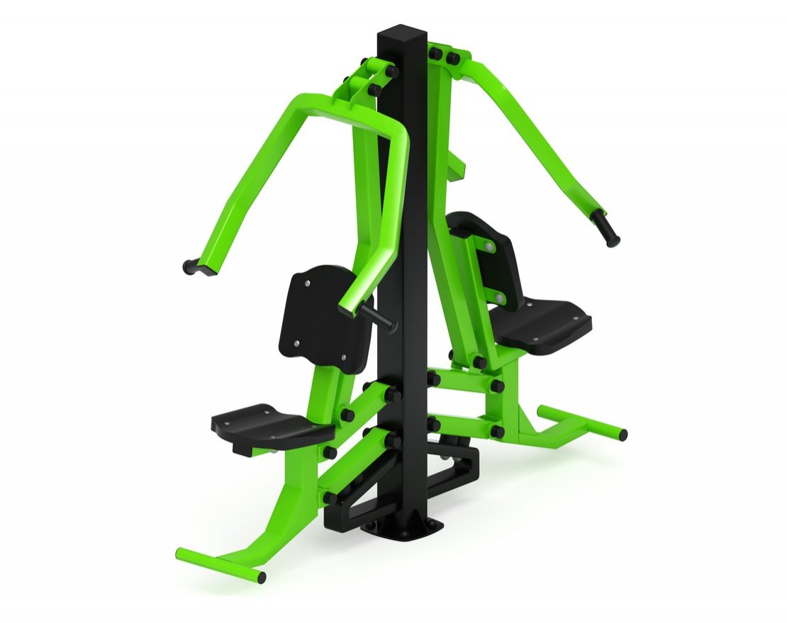 Уличный тренажер Жим от груди двойной Тренировка 7 - вид 2