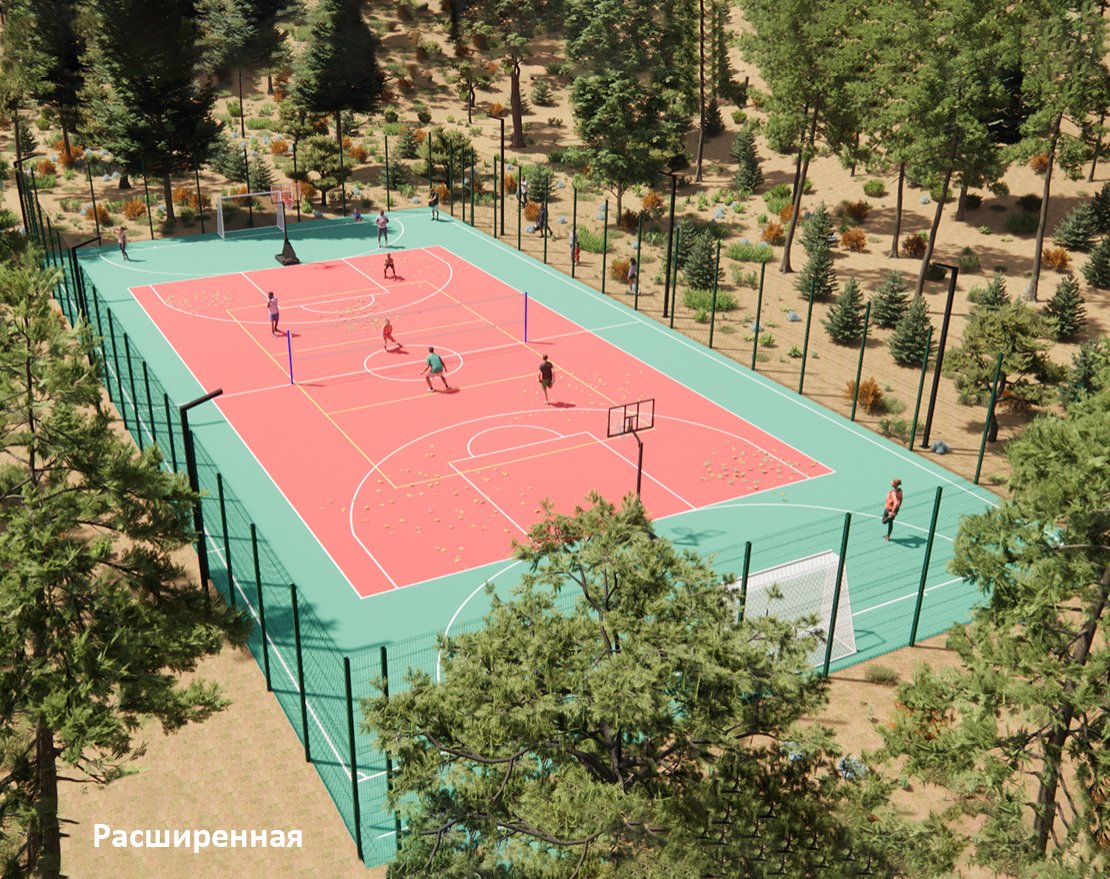Универсальная спортивная площадка TORUDA SP-1 (43х21, игровое поле 40х20) - вид 2
